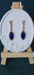 “Midnight Sapphire” Earrings – 14K Gold Plated