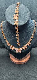 “Golden Butterfly” Jewelry Set – Necklace & Bracelet, 14K Gold Plated