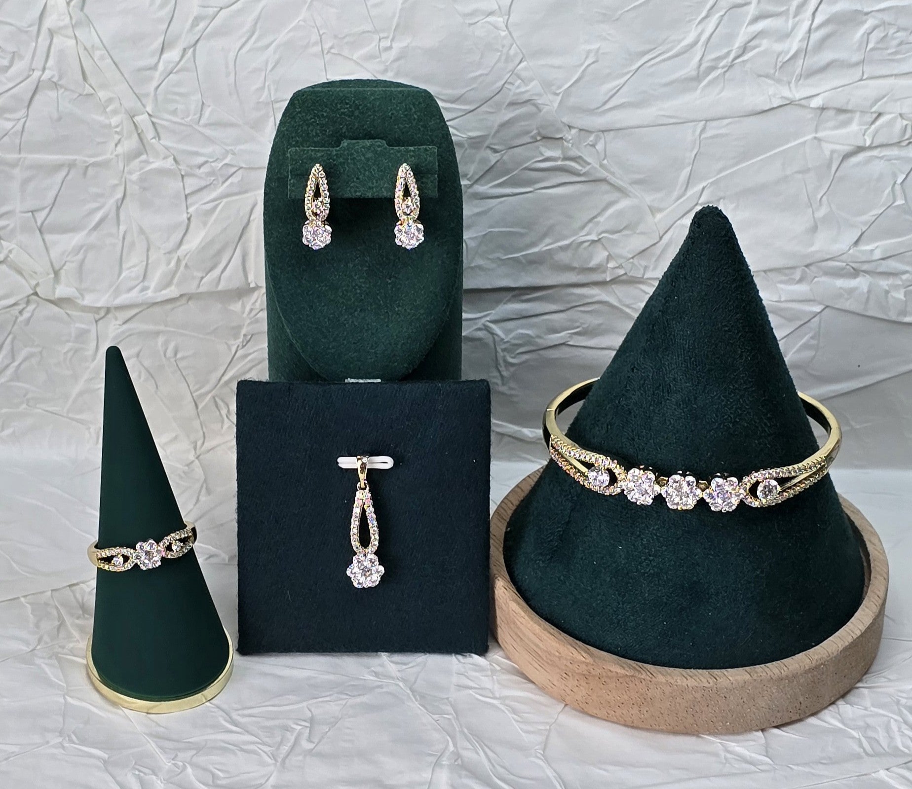 Aurora Blossom 14K Gold‑Plated Jewelry Set