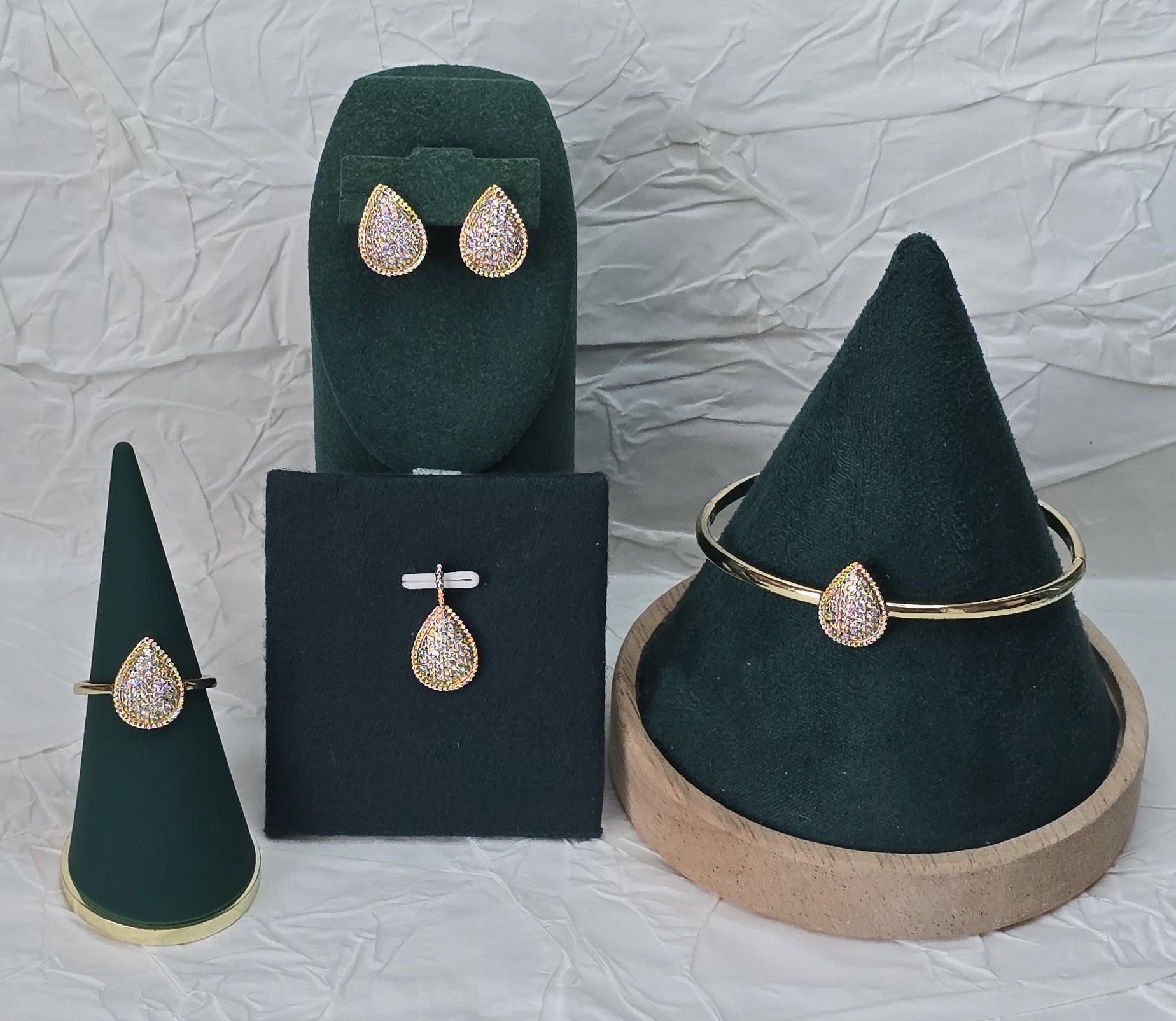 Golden Dewdrop 14K Gold‑Plated Jewelry Set