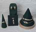 Golden Buckle 14K Gold‑Plated Jewelry Set (with 2 Bracelets)