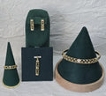 Royal Lattice 14K Gold‑Plated Jewelry Set