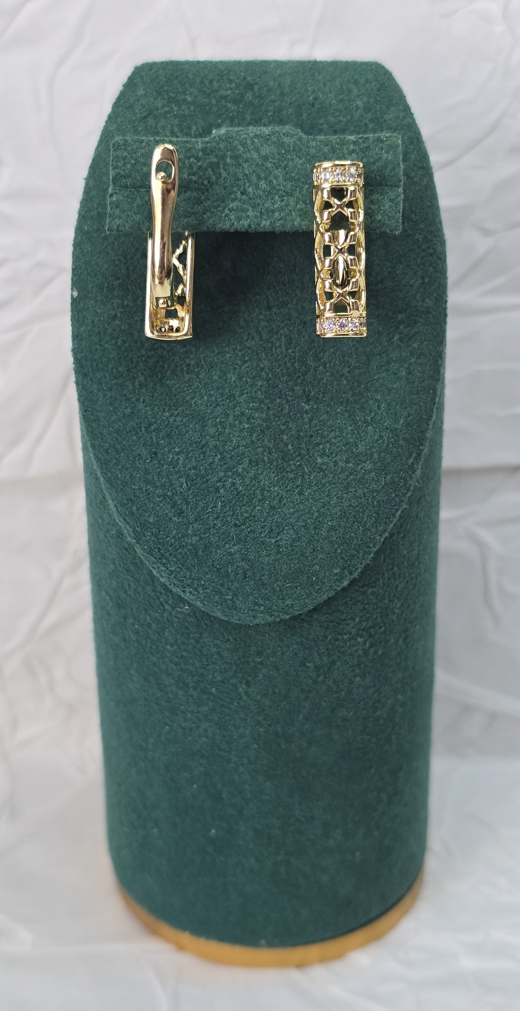 Royal Lattice 14K Gold‑Plated Jewelry Set
