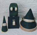 Diamond Crest 14K Gold‑Plated Jewelry Set