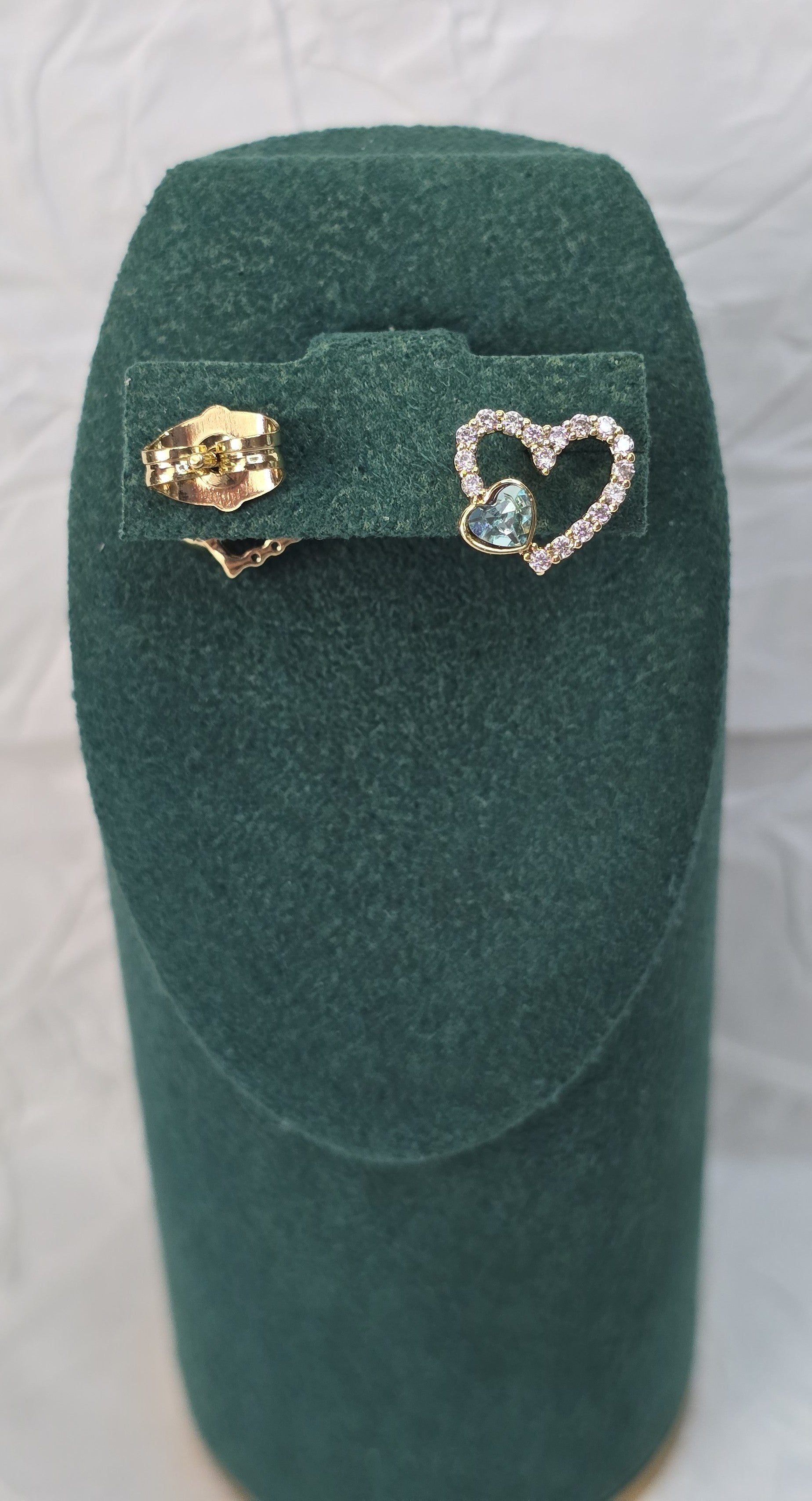 Aurora Crystal Heart 14K Gold‑Plated Jewelry Set