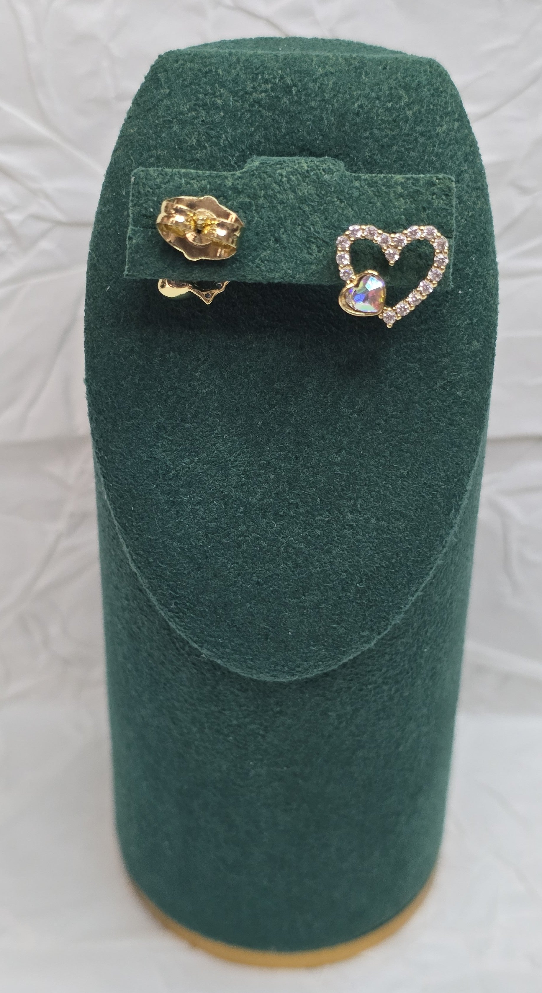 Aurora Crystal Heart 14K Gold‑Plated Jewelry Set