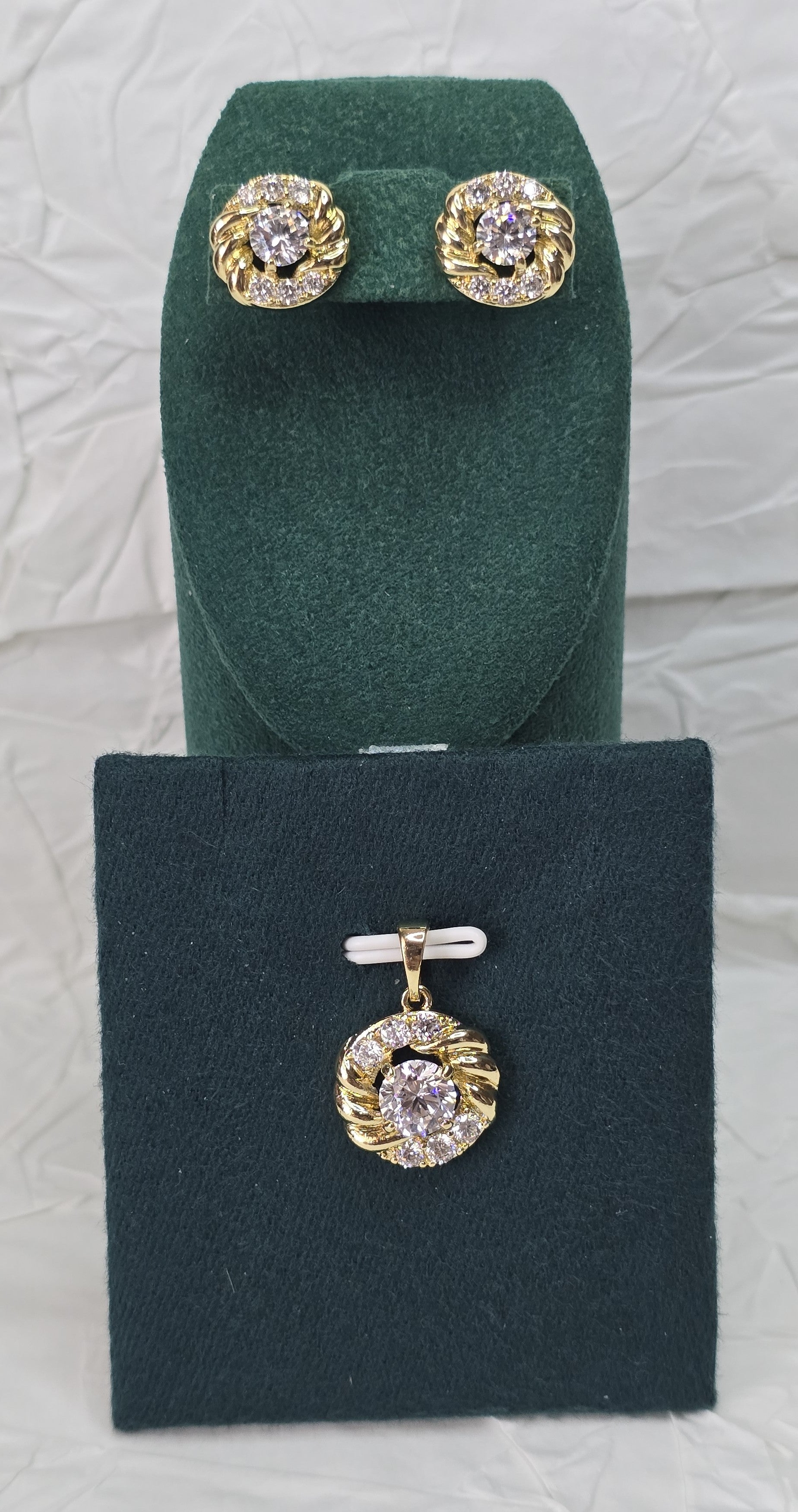 Golden Twirl Sparkle 14K Gold‑Plated Jewelry Set