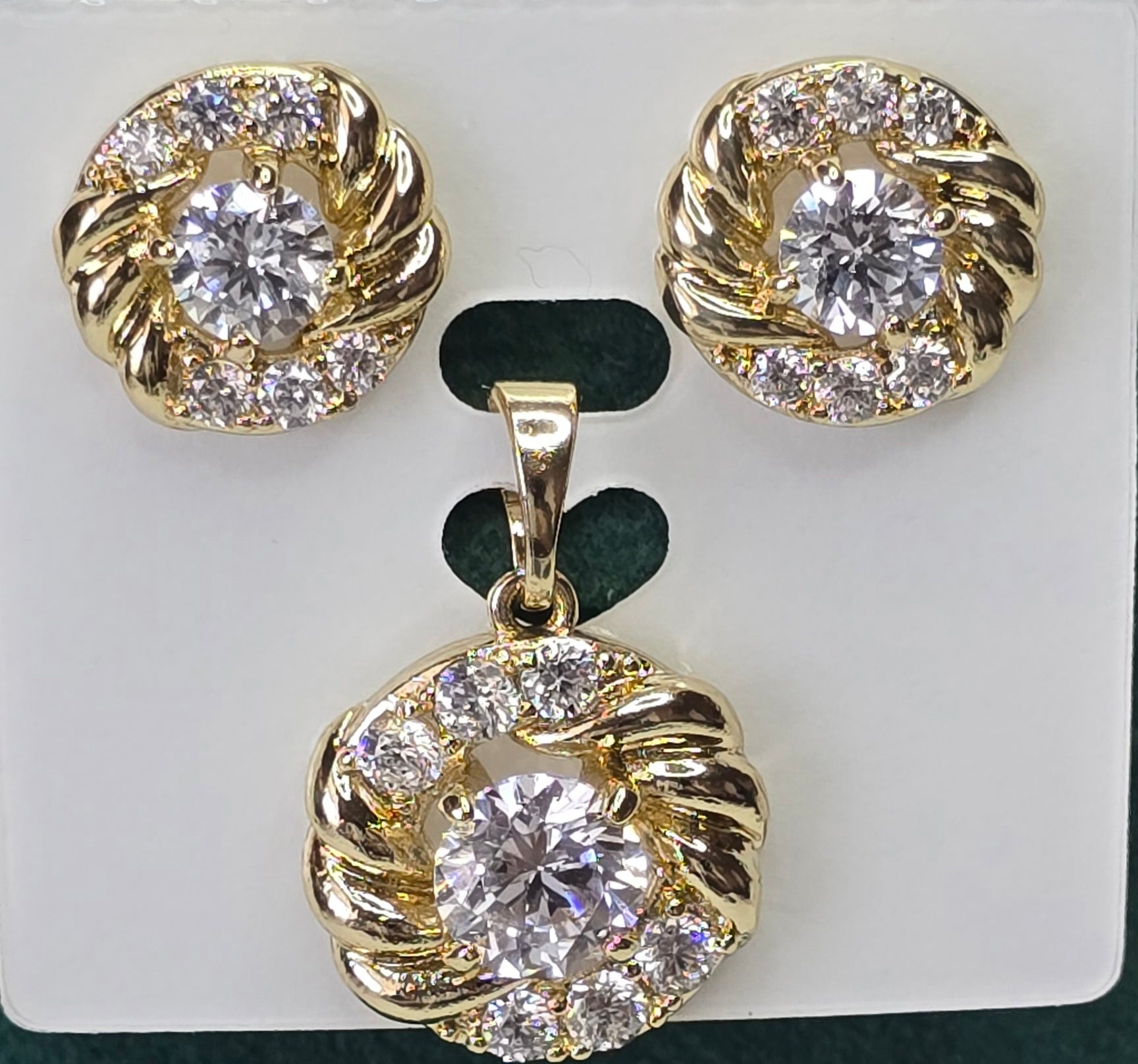 Golden Twirl Sparkle 14K Gold‑Plated Jewelry Set