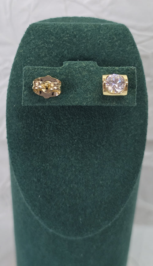 Classic Solitaire Barrel 14K Gold‑Plated Jewelry Set