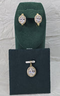 Royal Oval Halo 14K Gold‑Plated Jewelry Set