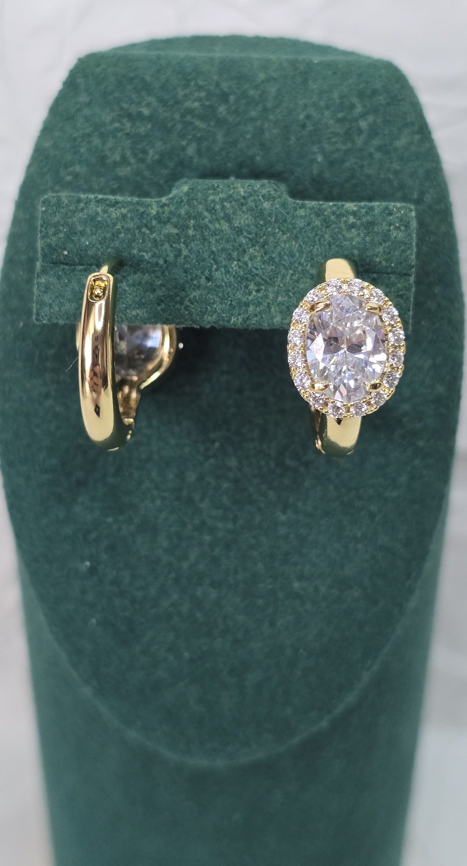 Royal Oval Halo 14K Gold‑Plated Jewelry Set