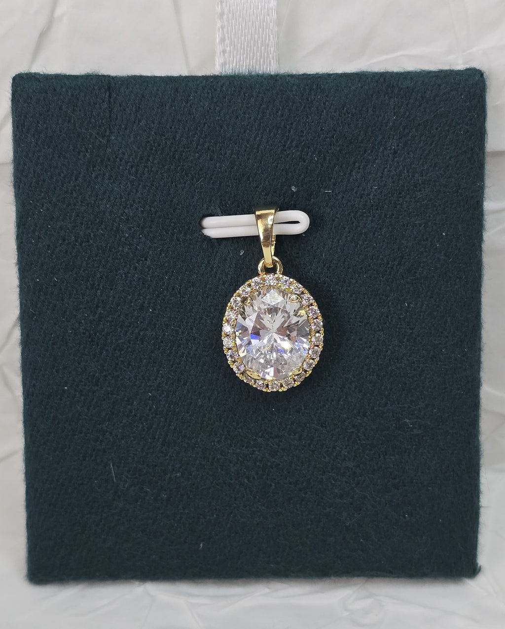 Royal Oval Halo 14K Gold‑Plated Jewelry Set