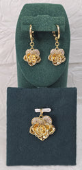 Golden Bloom Rose 14K Gold‑Plated Jewelry Set