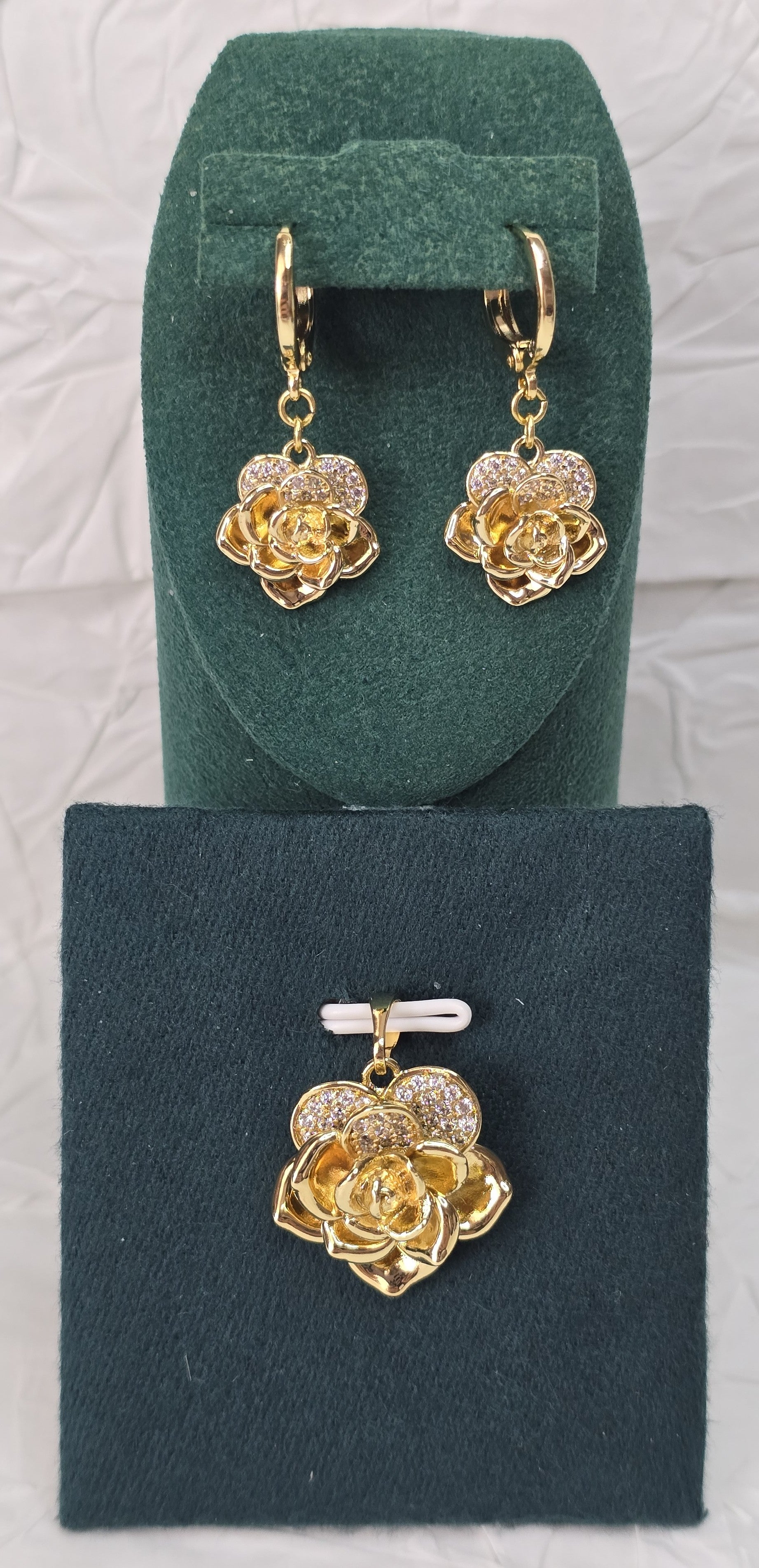 Golden Bloom Rose 14K Gold‑Plated Jewelry Set