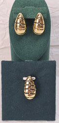 Golden Spiral Drop 14K Gold‑Plated Jewelry Set