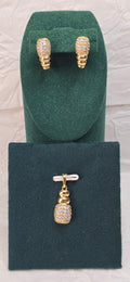 Golden Luxe Barrel 14K Gold‑Plated Jewelry Set