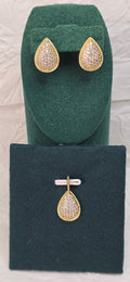 Golden Dewdrop Sparkle 14K Gold‑Plated Jewelry Set