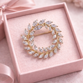 “Golden Laurel” Brooch – 14K Gold Plated
