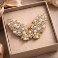 “Pearl Butterfly Luxe” Brooch – 14K Gold Plated