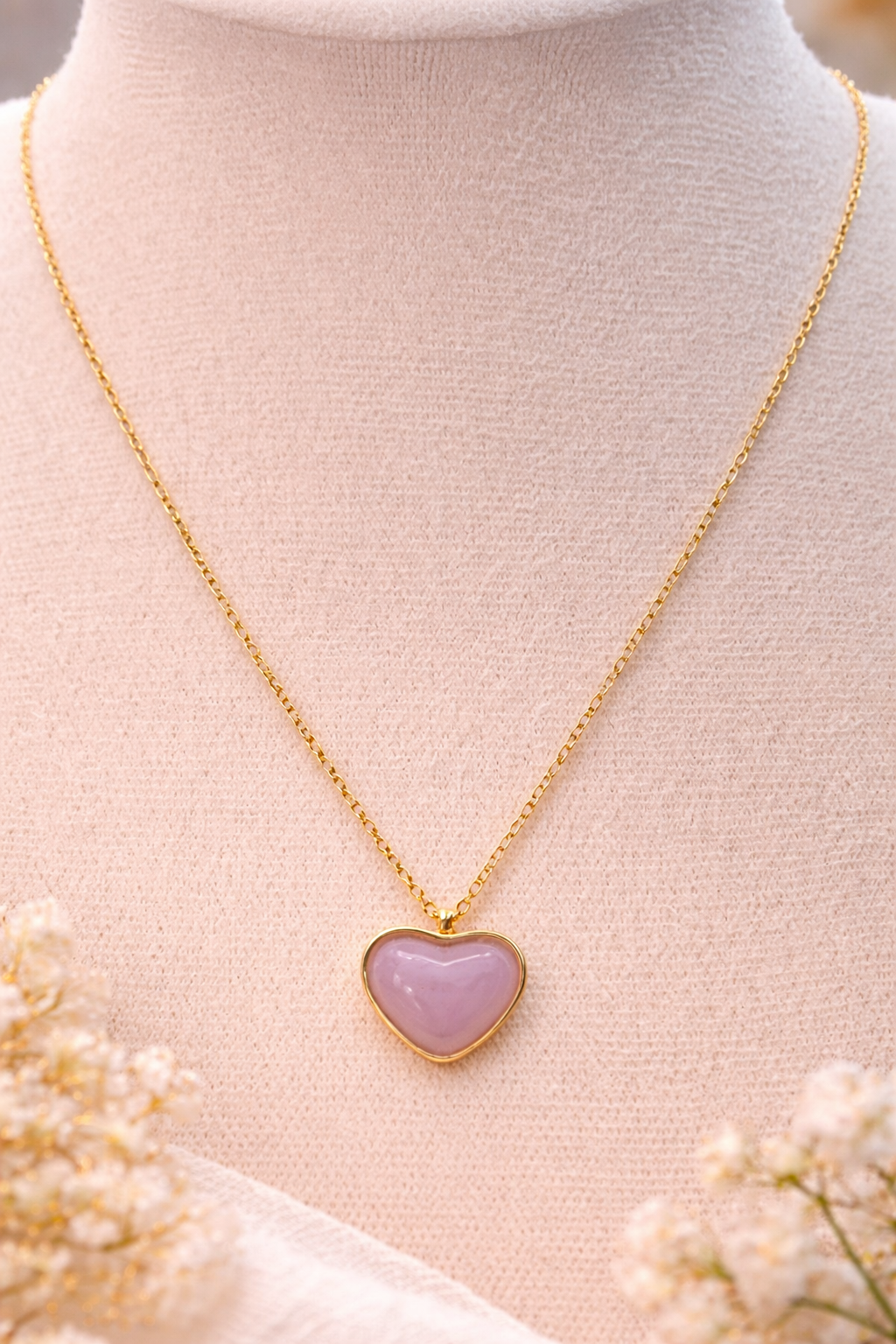 Rose Heart Necklace TTM – Gold Tone Stainless Steel