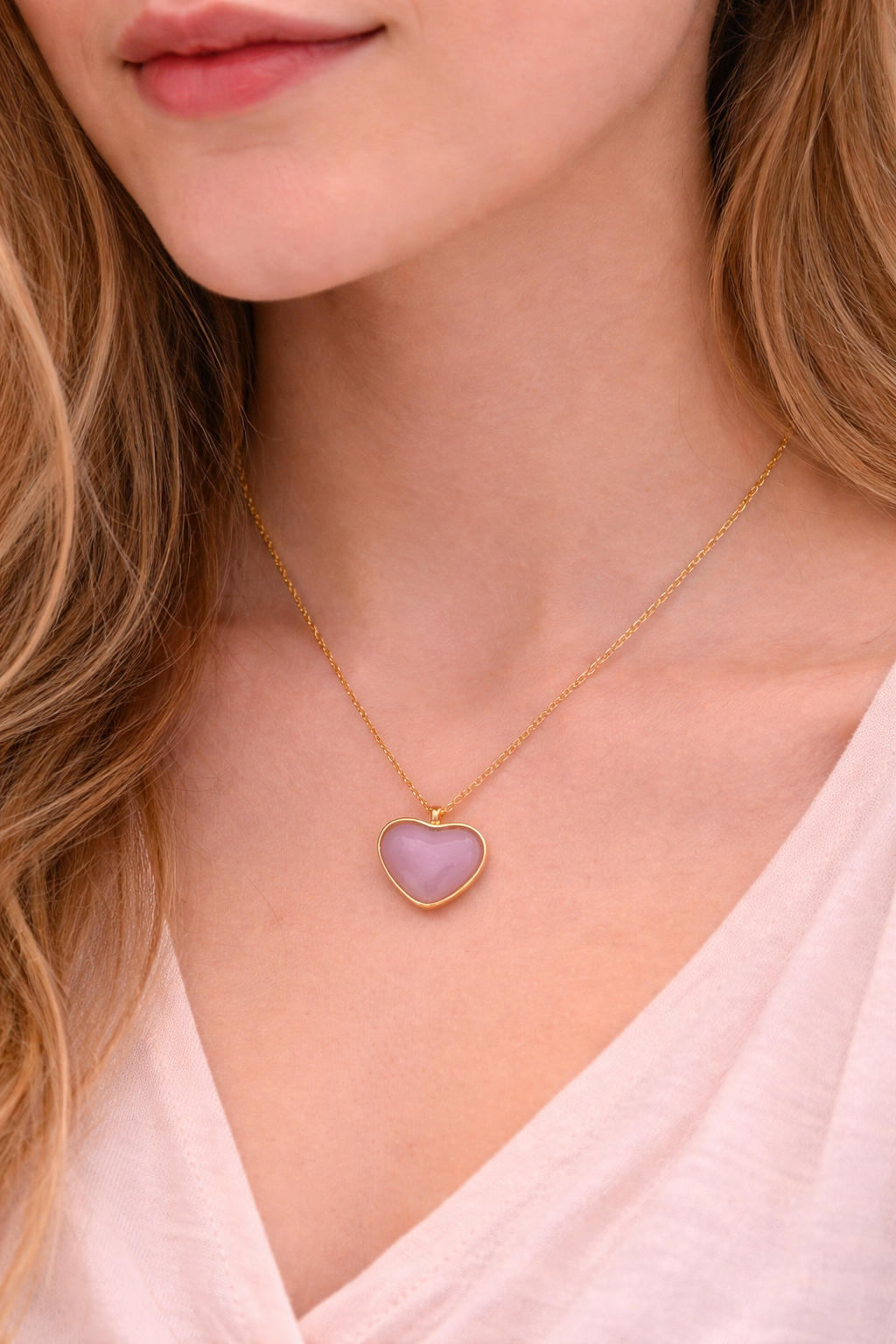 Rose Heart Necklace TTM – Gold Tone Stainless Steel